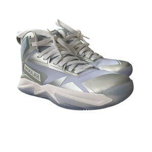 Moolah womens size 8 triple double glitch mode metallic silver high top sneakers